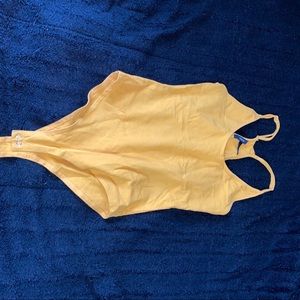 Yellow plain bodysuit